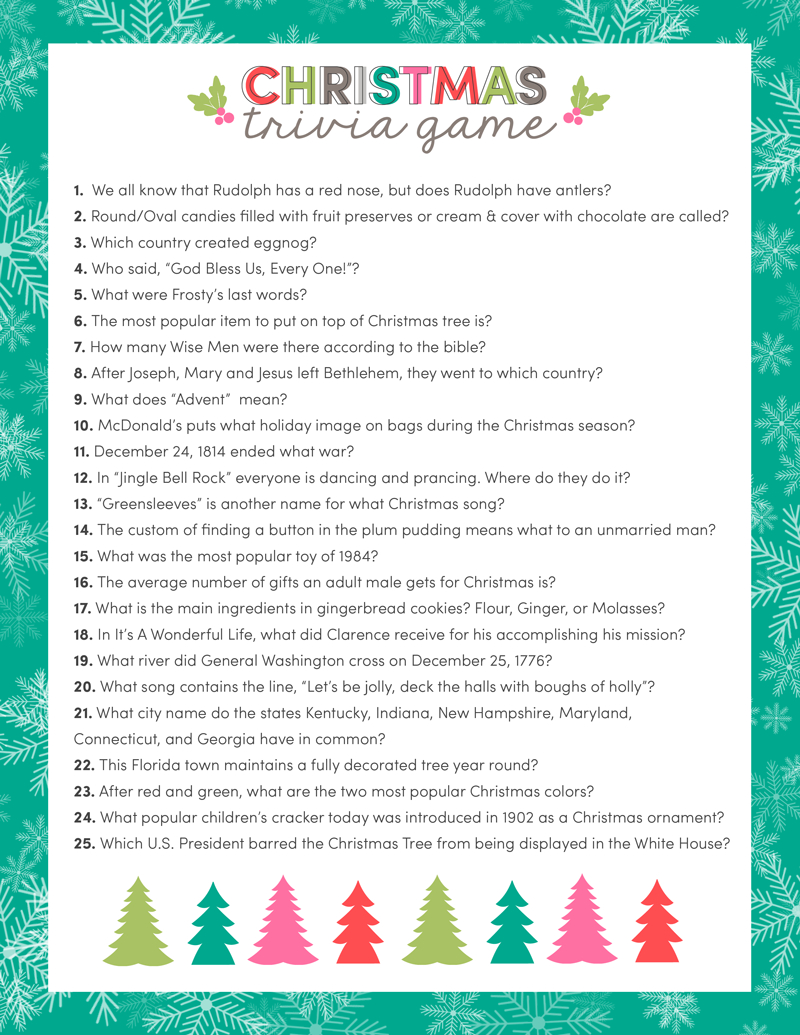 Free Christmas Trivia Game | Lauterwasser | Christmas Trivia - Free Printable Religious Christmas Games