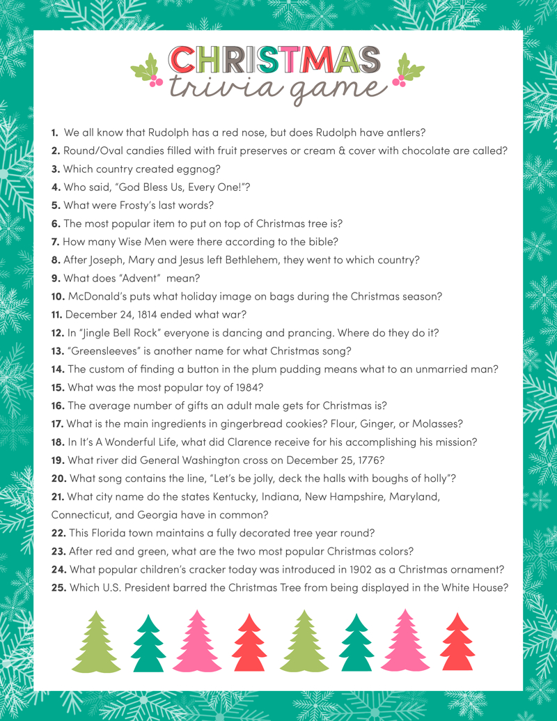 Free Printable Christmas Games For Family Gatherings  Free Printable