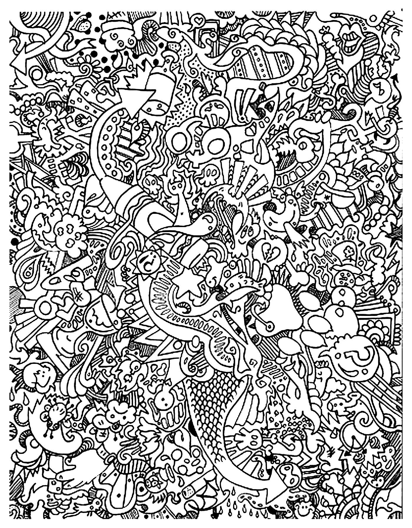 Free Coloring Page Coloring-Doodle-Art-Doodling-18. Very Complex - Free Printable Doodle Art Coloring Pages