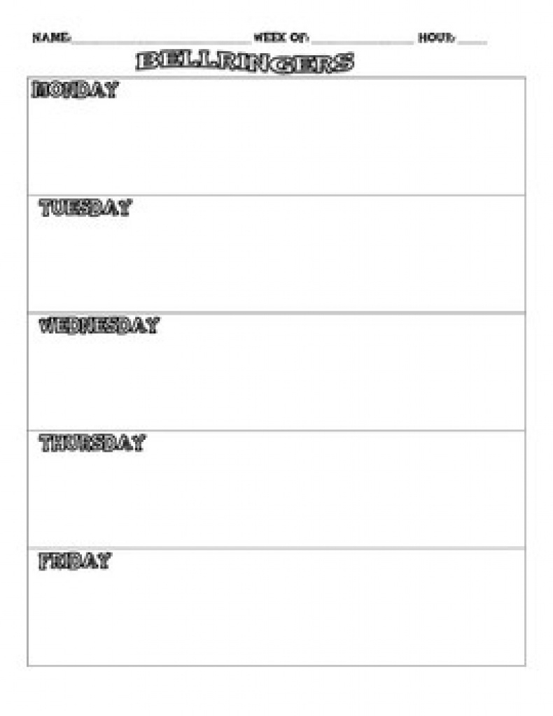 Free Daily Bellringer Sheet For Middle School! | Tpt Pertaining To - Free Printable Bell Ringers