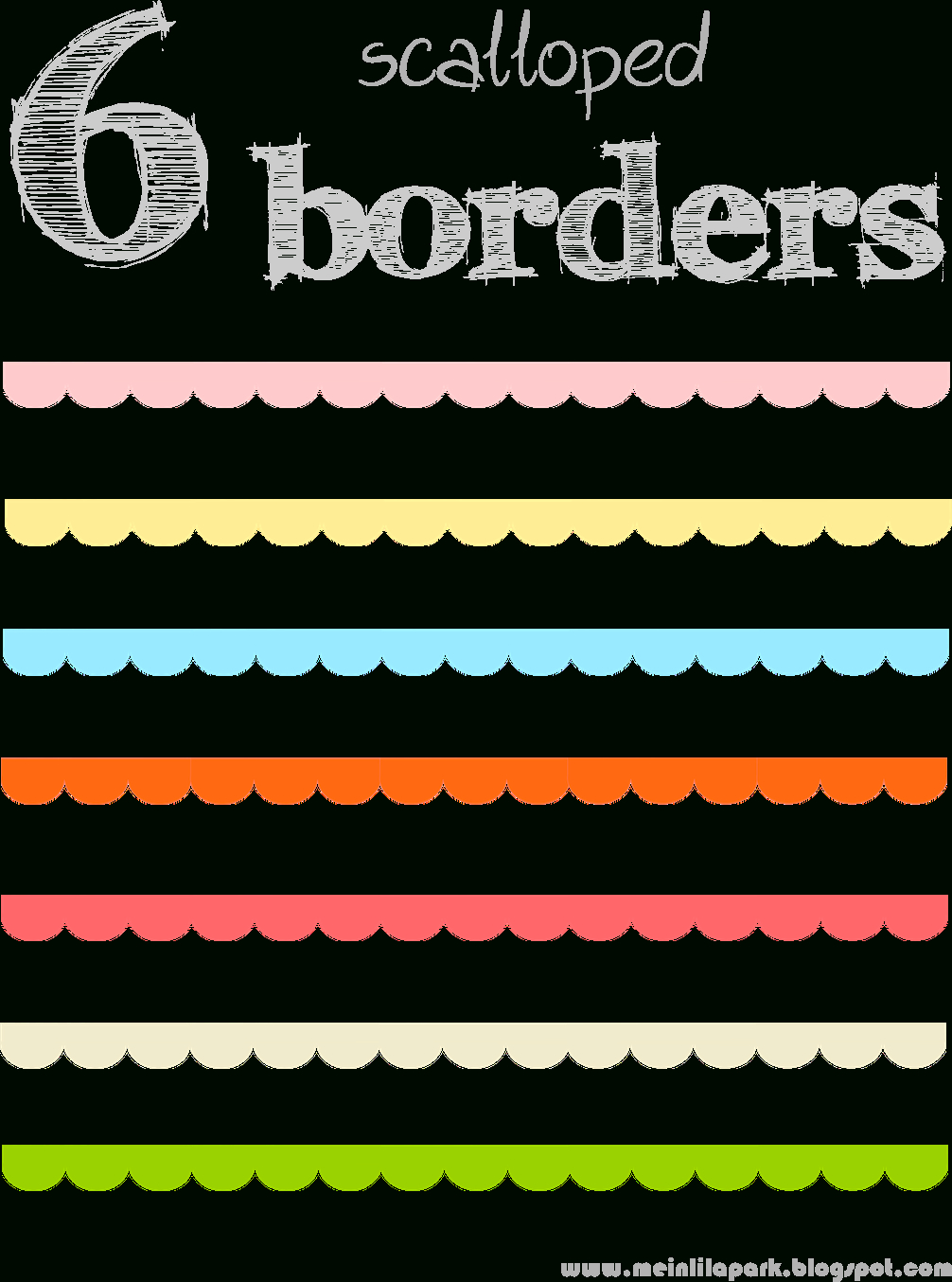 Free Digital Scalloped Scrapbooking Border Png&amp;#039;s - Muschelränder - Free Printable Borders For Scrapbooking