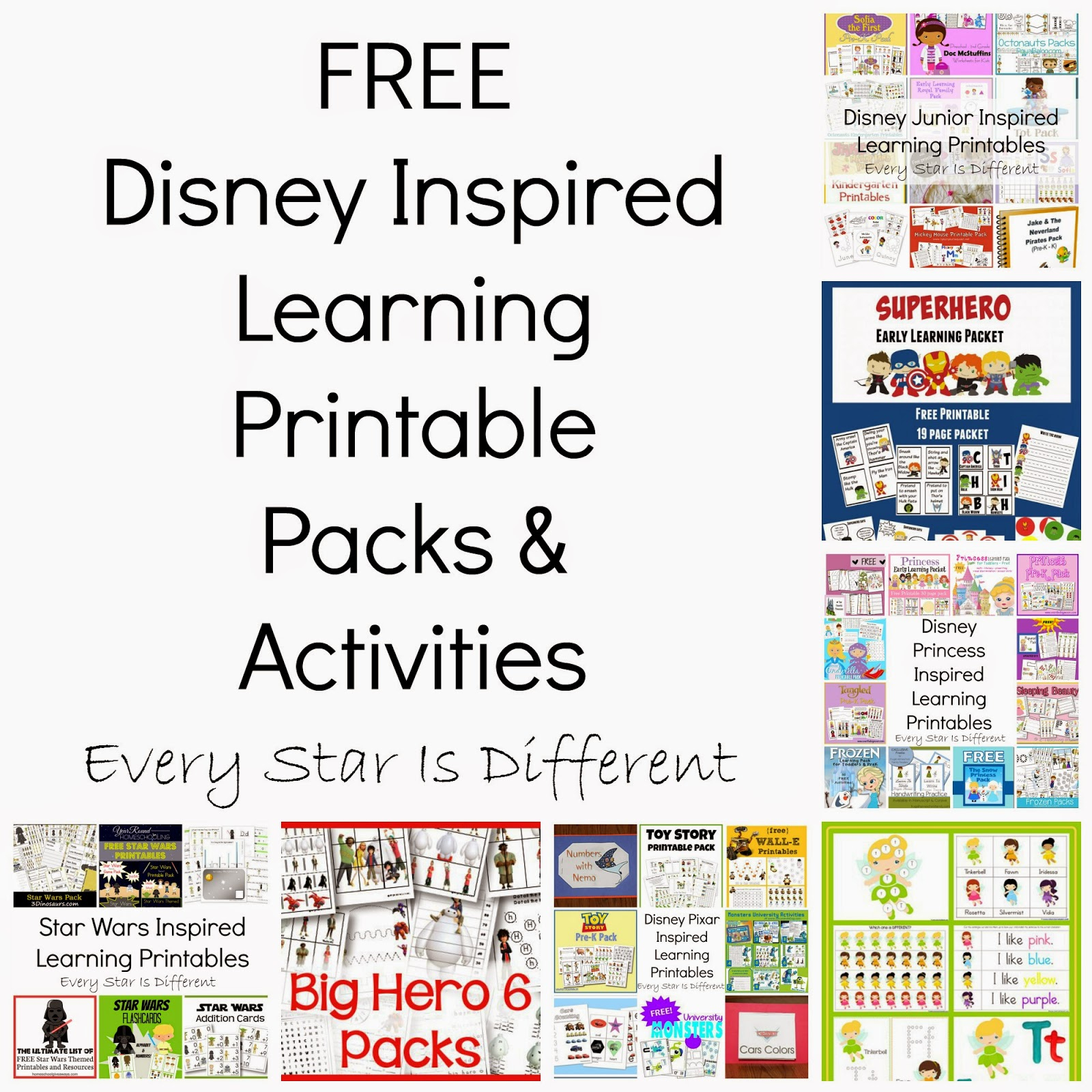 Free Disney Inspired Learning Printable Packs &amp;amp; Activities - Every - Free Printable Activities