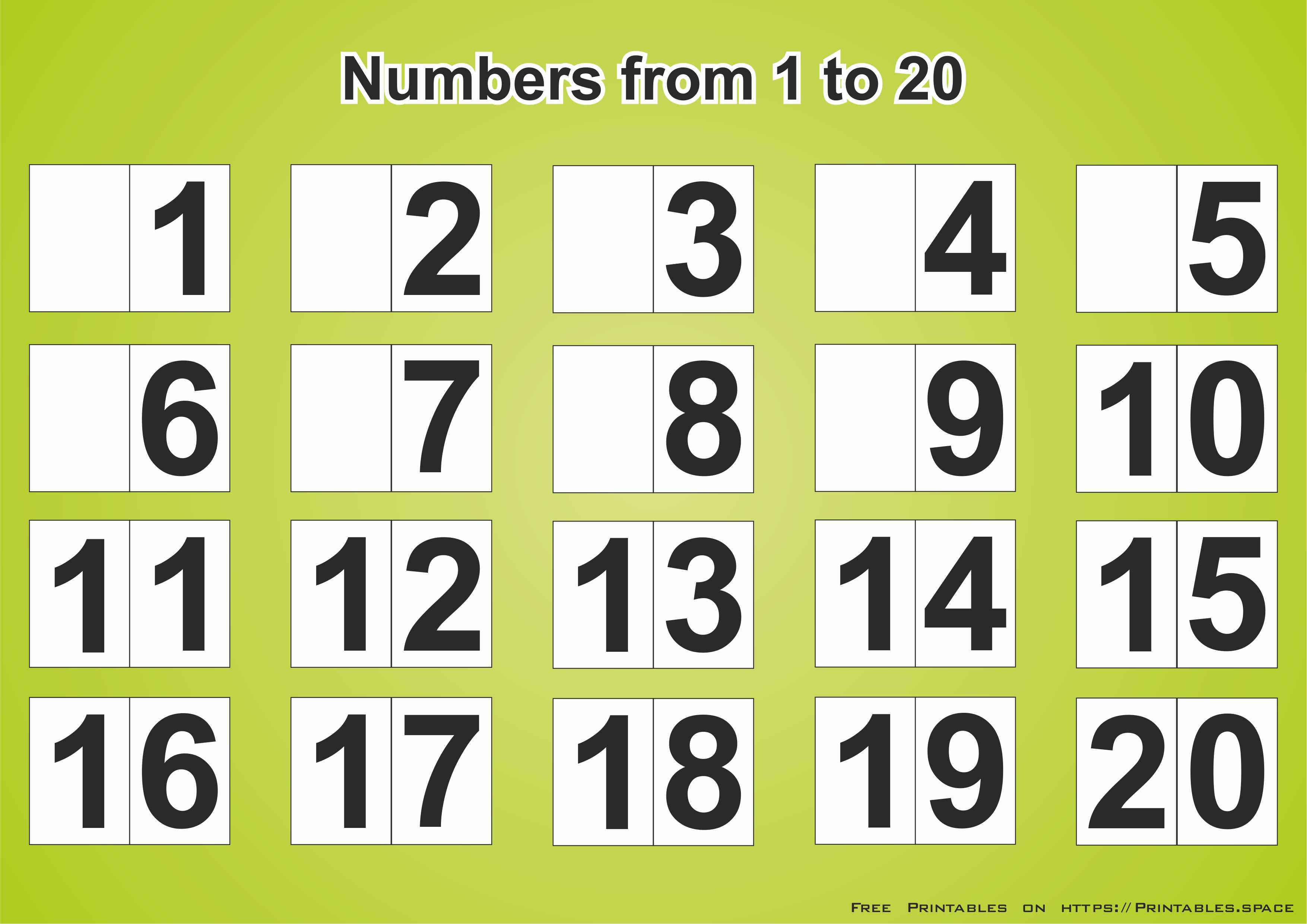 Free Printable Numbers 1 20
 Numbers 1 20