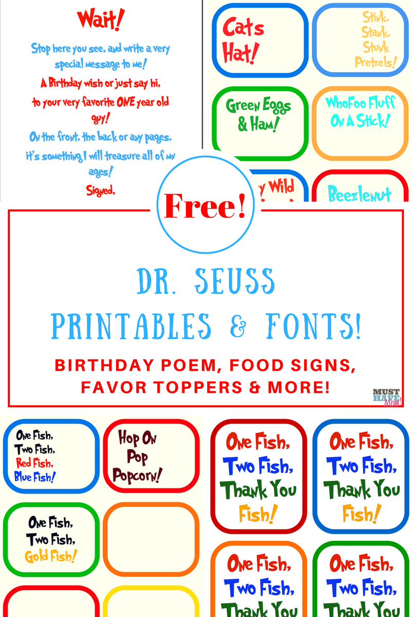 Free Dr. Seuss Printables &amp;amp; Fonts! - Free Printable Dr Seuss Characters