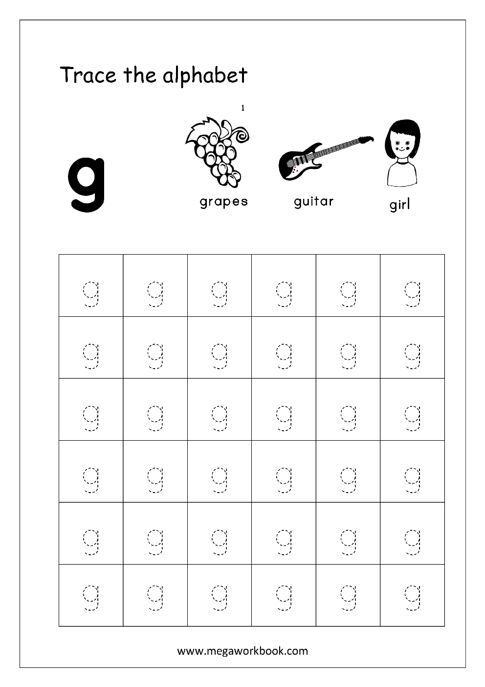 Free English Worksheets - Alphabet Tracing (Small Letters) - Letter - Free Printable Traceable Letters