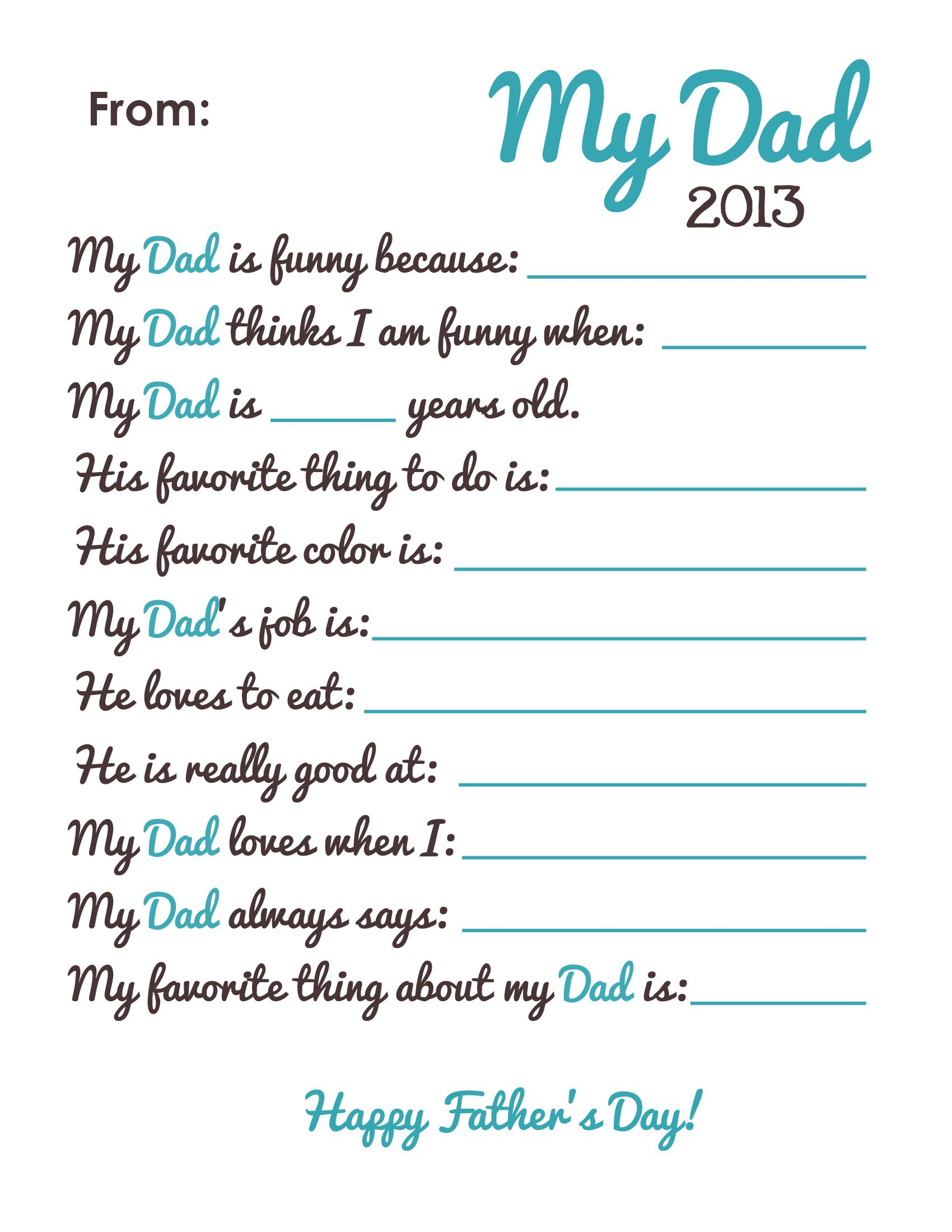 Free Fathers Day Printable | It&amp;#039;s Preschool (Song) Prek - Free Printable Fathers Day Cards For Preschoolers