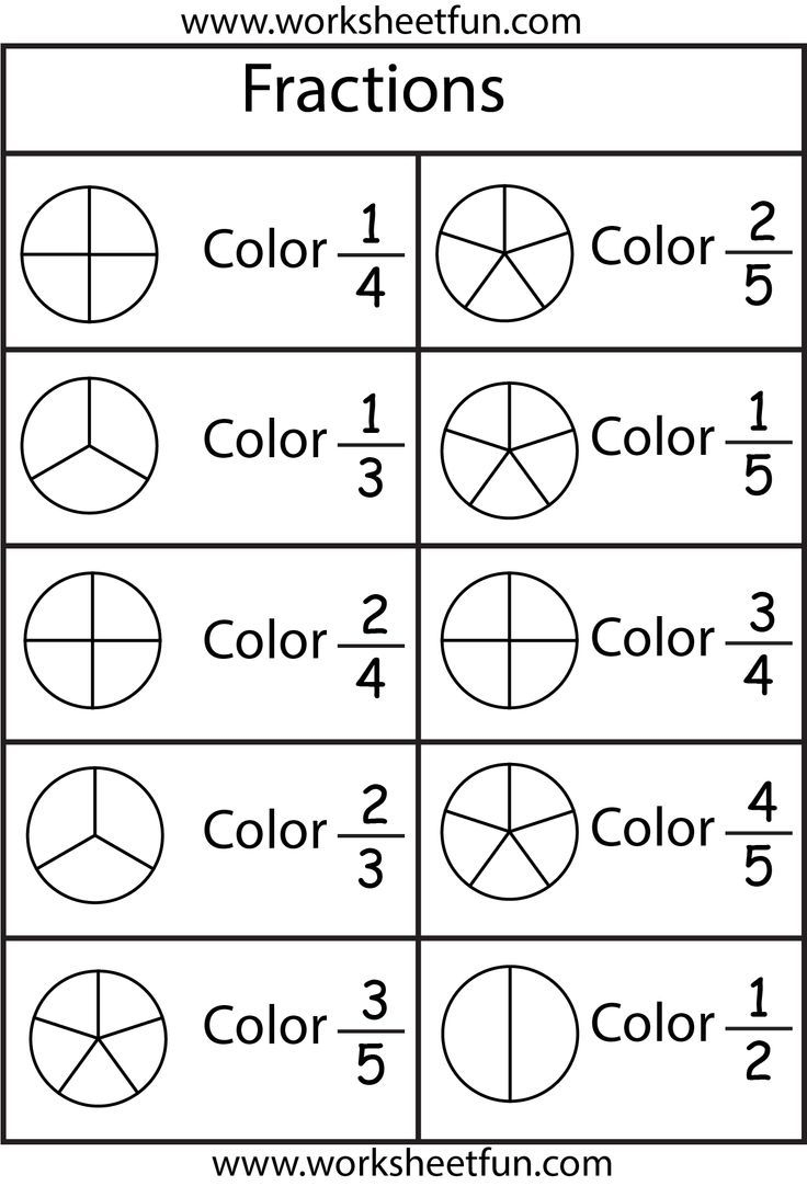 Fractions For 1st Grade