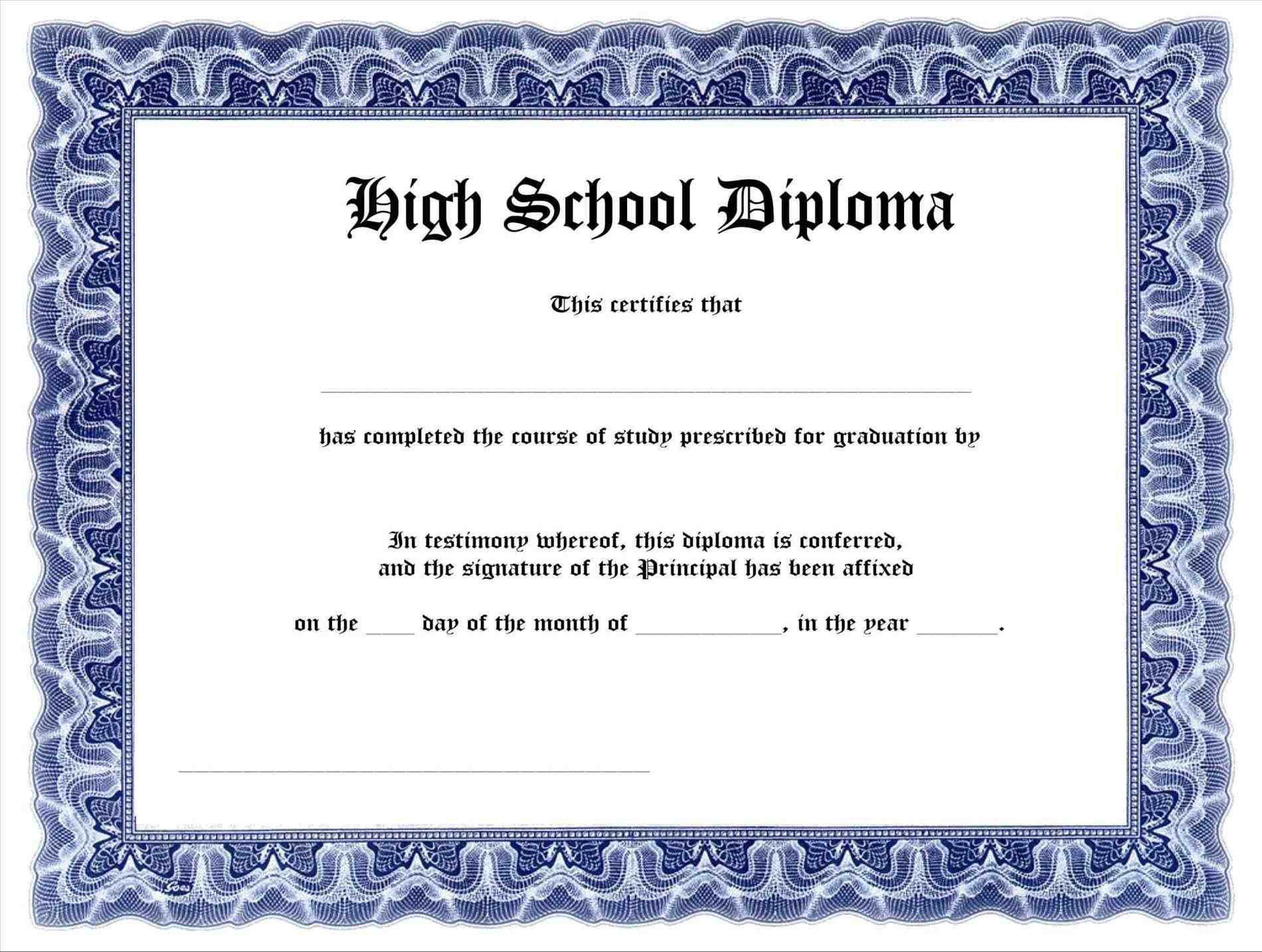 Free-Free-Printable-High-School-Diploma-Templates-High-School - Free Printable High School Diploma Templates
