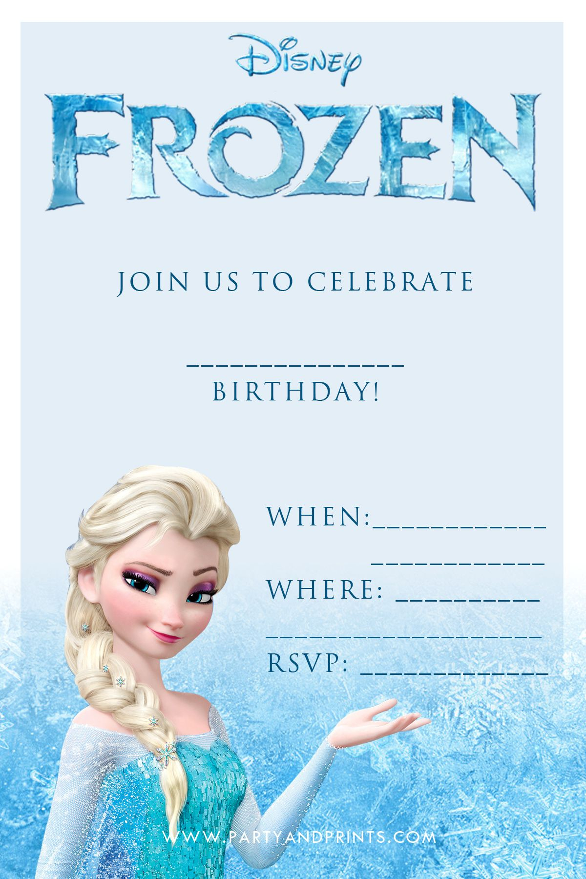 Free Frozen Invitation | Birthday Ideas | Pinterest | Frozen - Free Printable Frozen Birthday Invitations