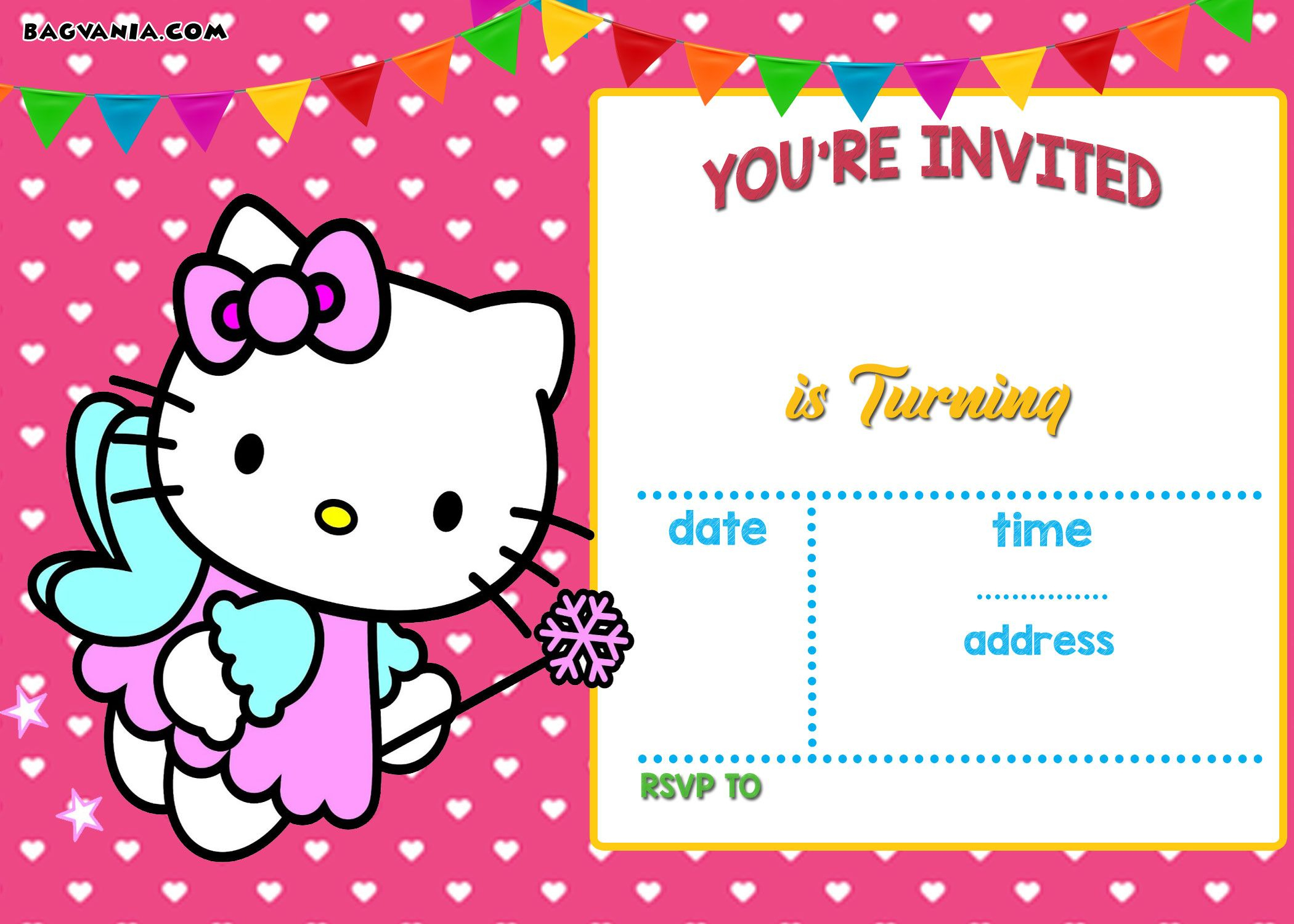 Free Hello Kitty Invitation | Free Printable Birthday Invitation - Free Printable Hello Kitty Pictures