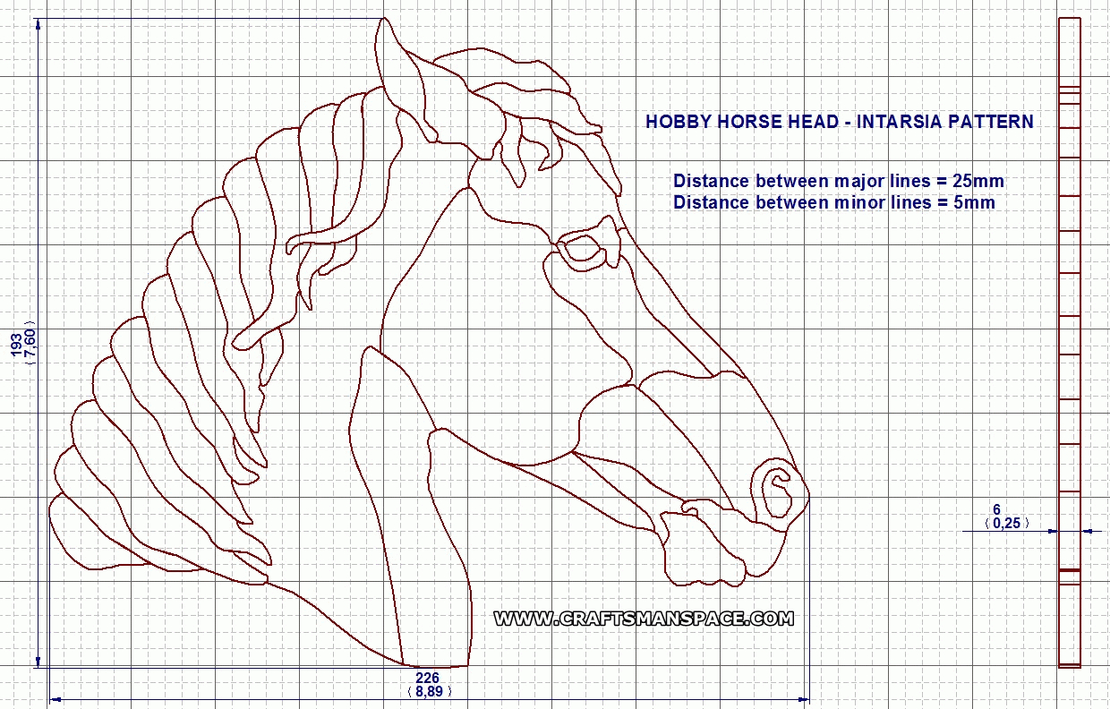 Free Intarsia Patterns | Hobby Horse Plan - Version 1 - Horse Head - Free Printable Intarsia Patterns