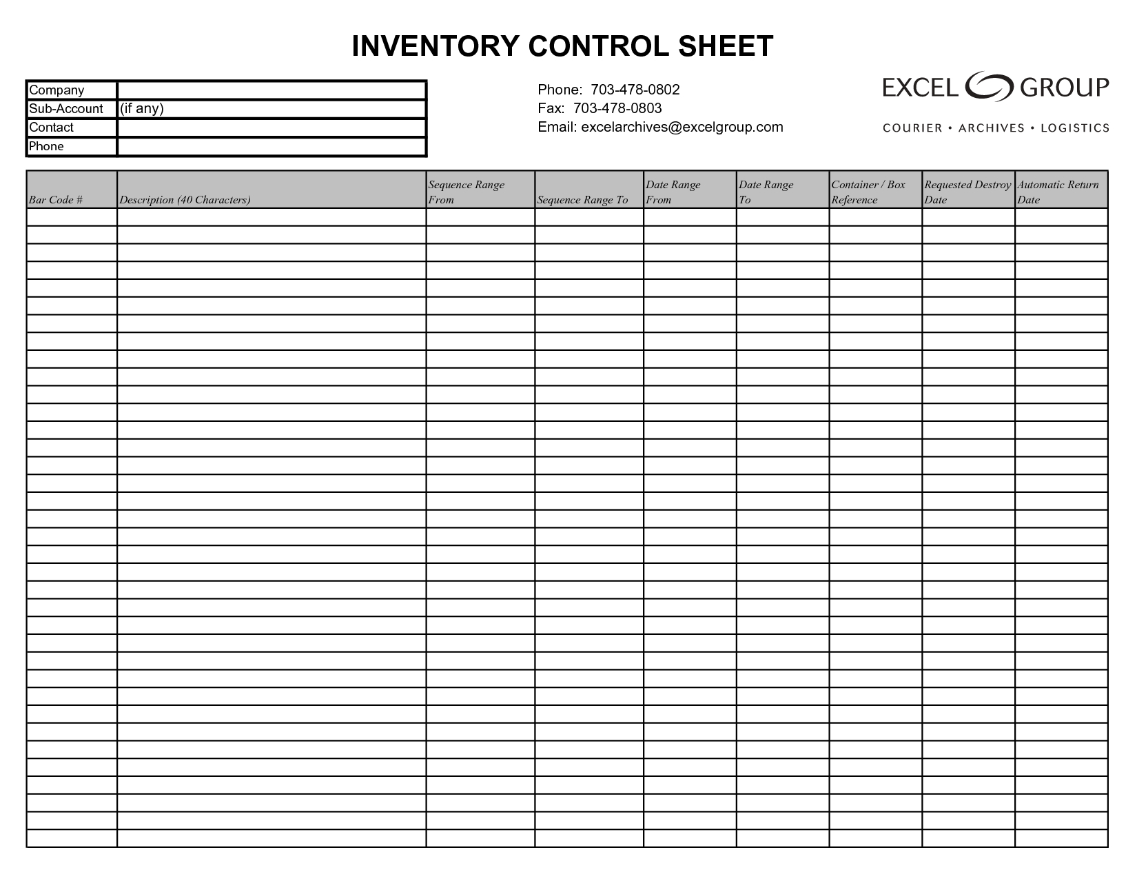 Free Inventory Management Template Excel Inventory Tracking - Free Printable Inventory Sheets Business