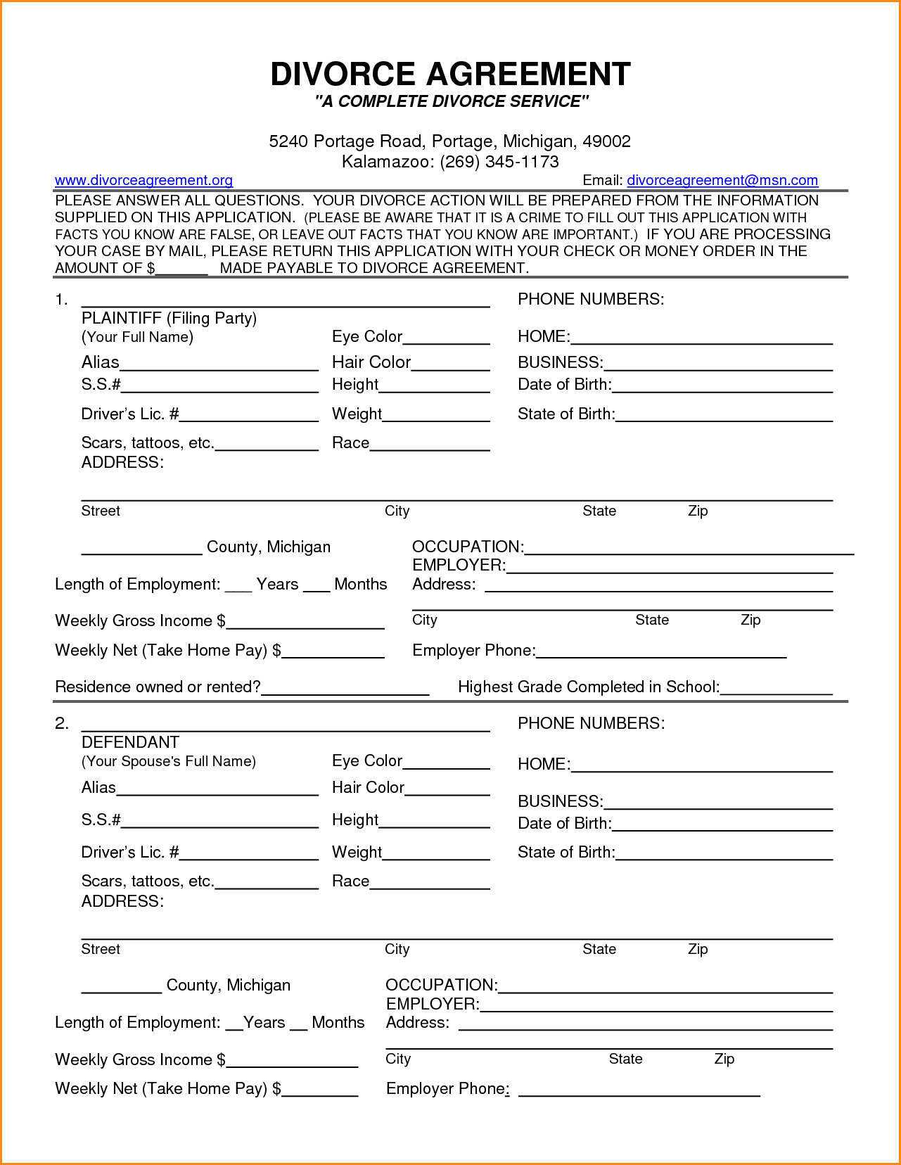 Free Legal Forms Virginia Divorce Sample Service Resume Findforms - Free Printable Divorce Forms Texas