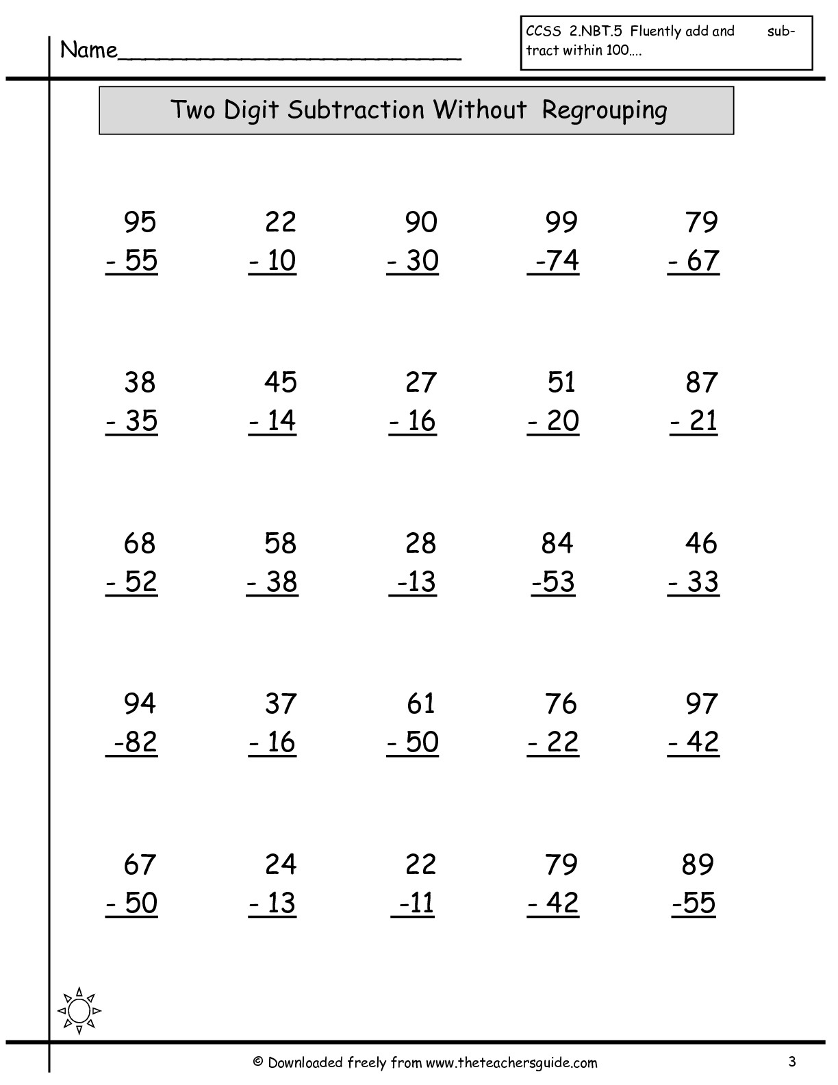 Free Math Printouts From The Teacher&amp;#039;s Guide - Free Printable Addition And Subtraction Worksheets