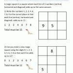 Free Math Puzzles Magic Square 2 | First Grade Math | Pinterest   Free Printable Futoshiki Puzzles