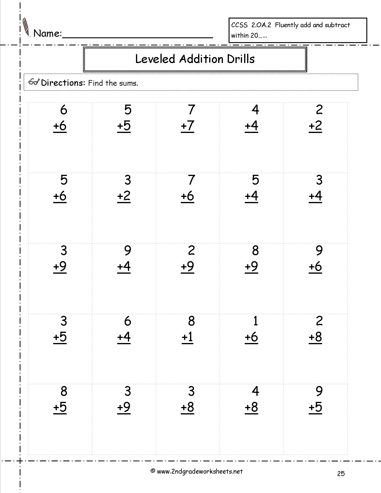 Free Math Worksheets And Printouts - Free Printable Activity Sheets For 2Nd Grade