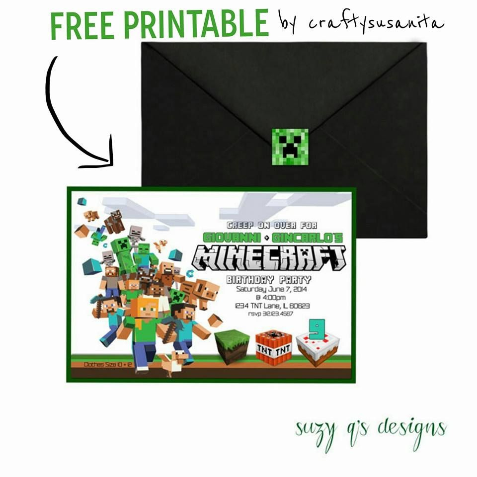 Free Minecraft Birthday Invitation Printable!!!! | Anniversaire - Free Printable Minecraft Invitations