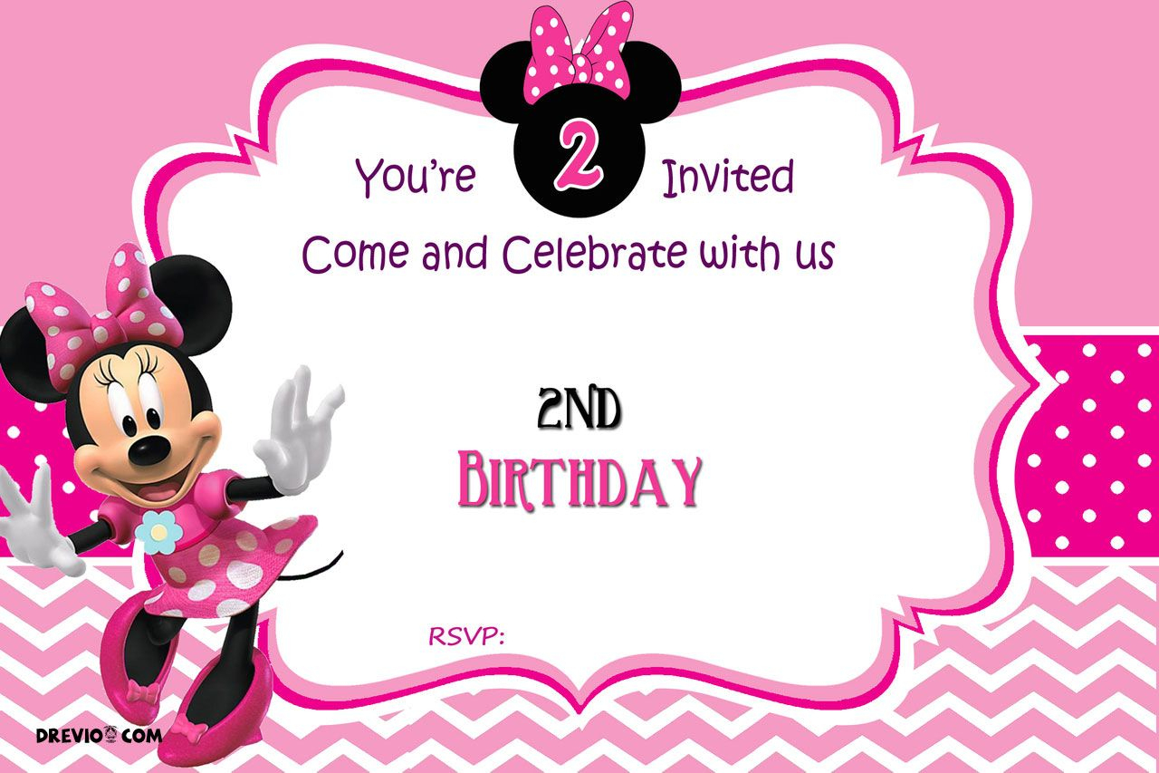 Free Minnie Mouse 2Nd Birthday Invitation | Free Printable - Free Minnie Mouse Printable Templates