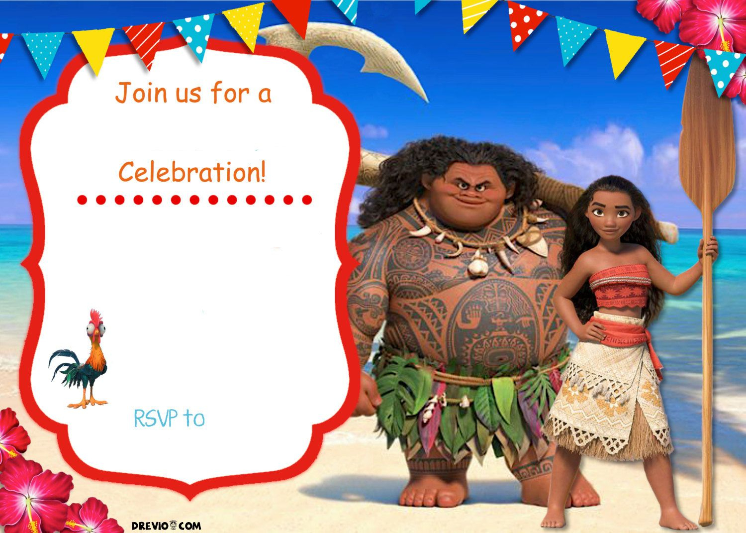 Free Moana Birthday Invitation | Zoey 4Th Birthday | Pinterest - Free Moana Printable Invitations
