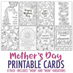 Free Mother's Day Card | Printable Template   Sarah Renae Clark   Free Printable Cards To Color