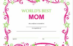 Free Mothers Day Printable Certificate In 2018 | Templates Intended - Free Printable Best Daughter Certificate