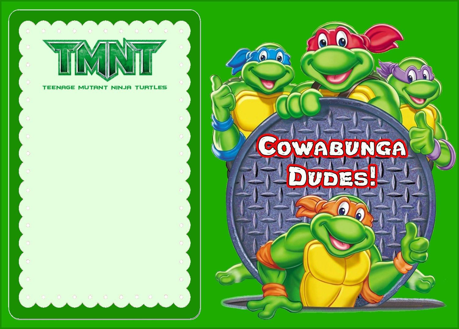 Free Online Ninja Turtle Invitation | Coolest Invitation Templates - Free Printable Ninja Turtle Birthday Invitations
