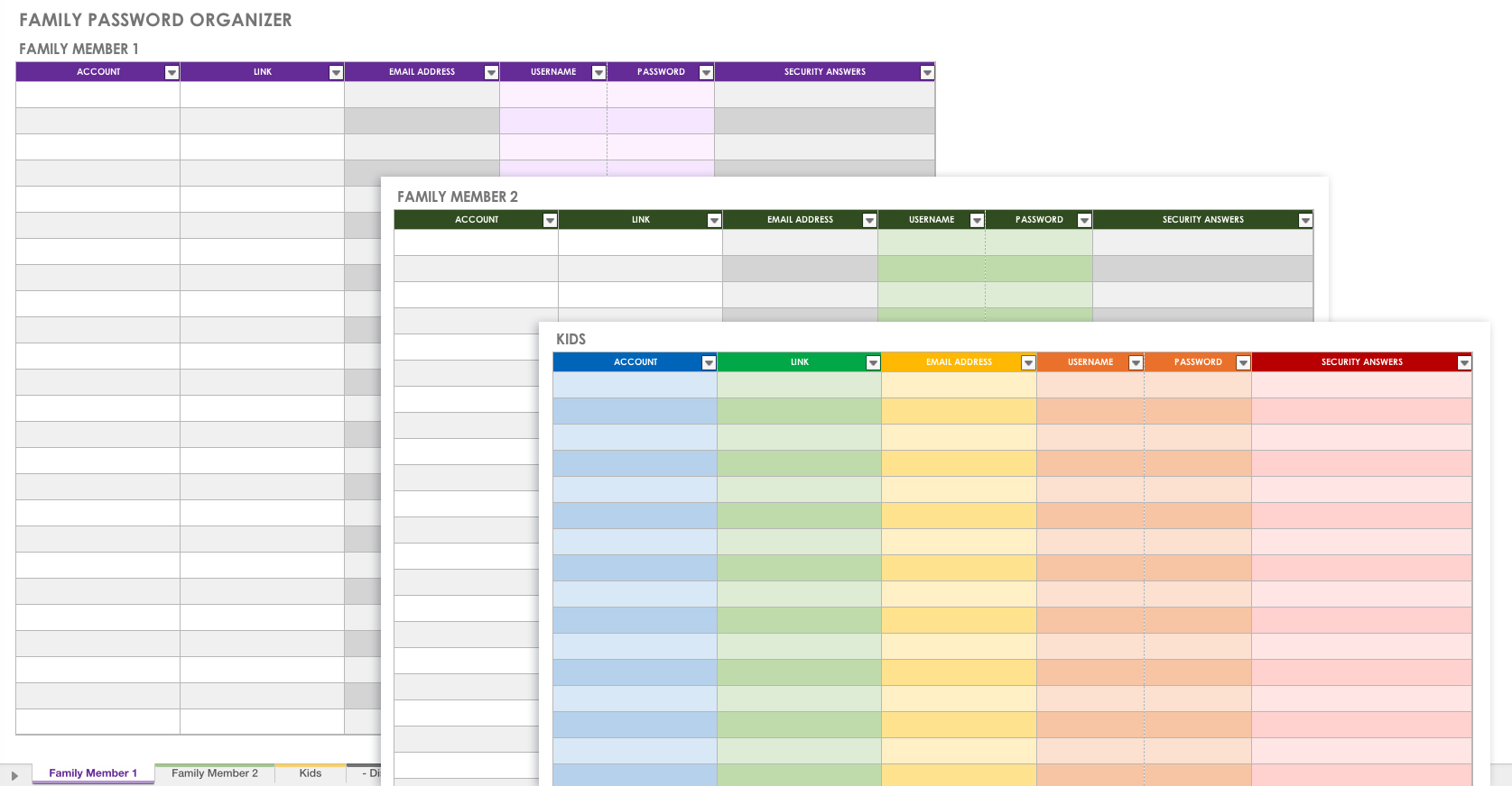 Free Password Templates And Spreadsheets | Smartsheet - Free Printable Password List