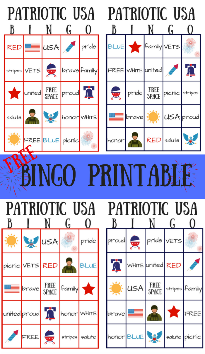 Free Patriotic Usa Bingo Printable - Summer Game | My Pinterventures - Free Printable Summer Games