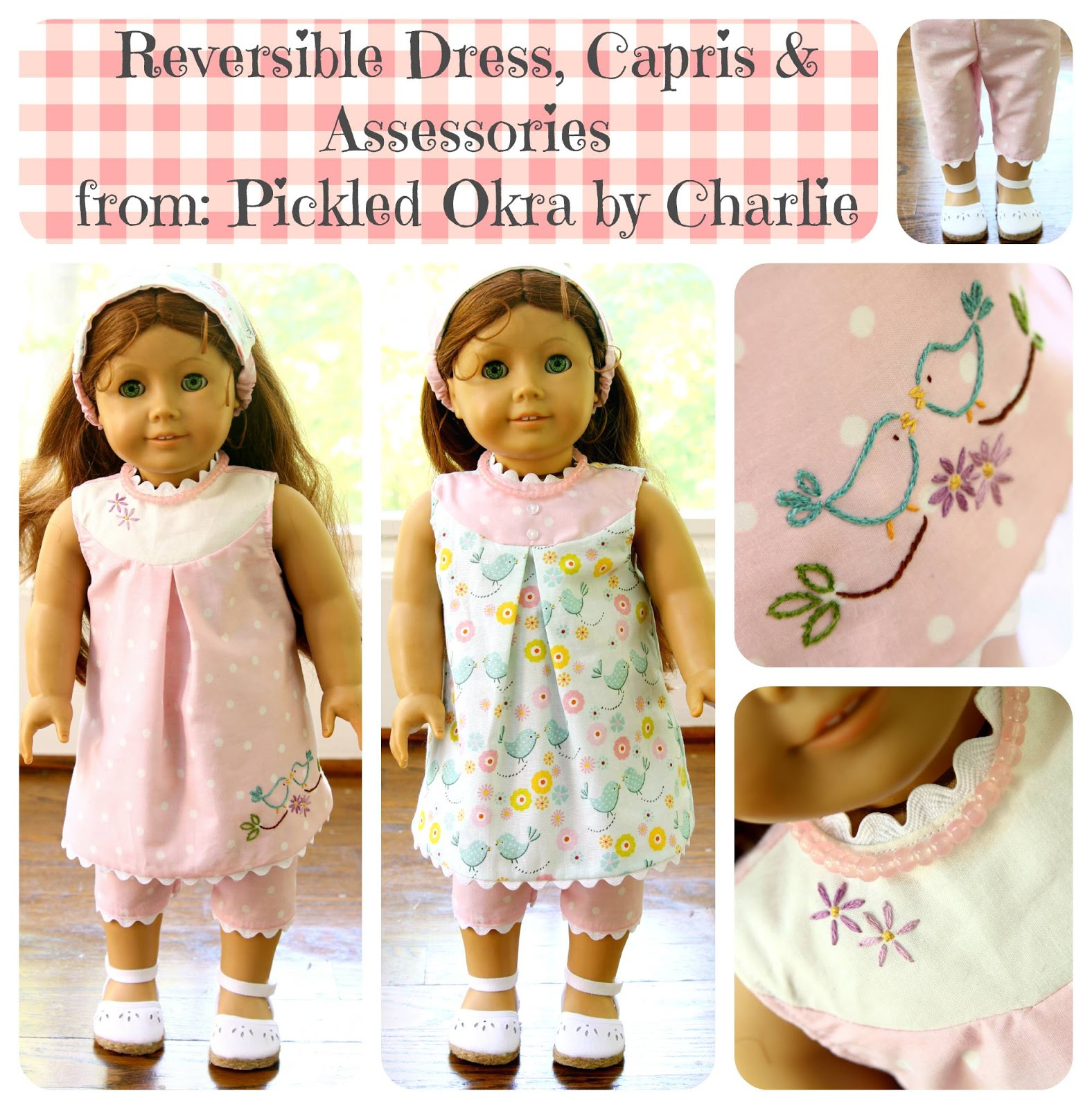 Free Pattern For An 18&amp;quot; American Girl Doll Reversible Dress - Free Printable Crochet Doll Clothes Patterns For 18 Inch Dolls