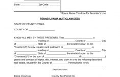 Free Pennsylvania Quit Claim Deed Form - Word | Pdf | Eforms – Free - Free Printable Quit Claim Deed Washington State Form