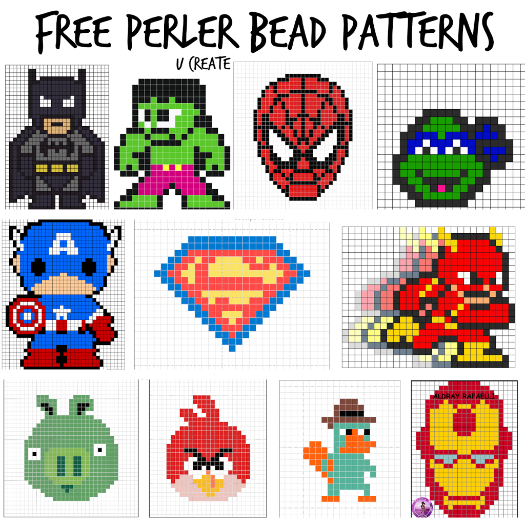 Free Perler Bead Patterns For Kids! - U Create - Pony Bead Patterns Free Printable