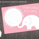 Free Pink Elephant Party Invitation | Ruby And The Rabbit | Owl   Free Printable Cheetah Birthday Invitations