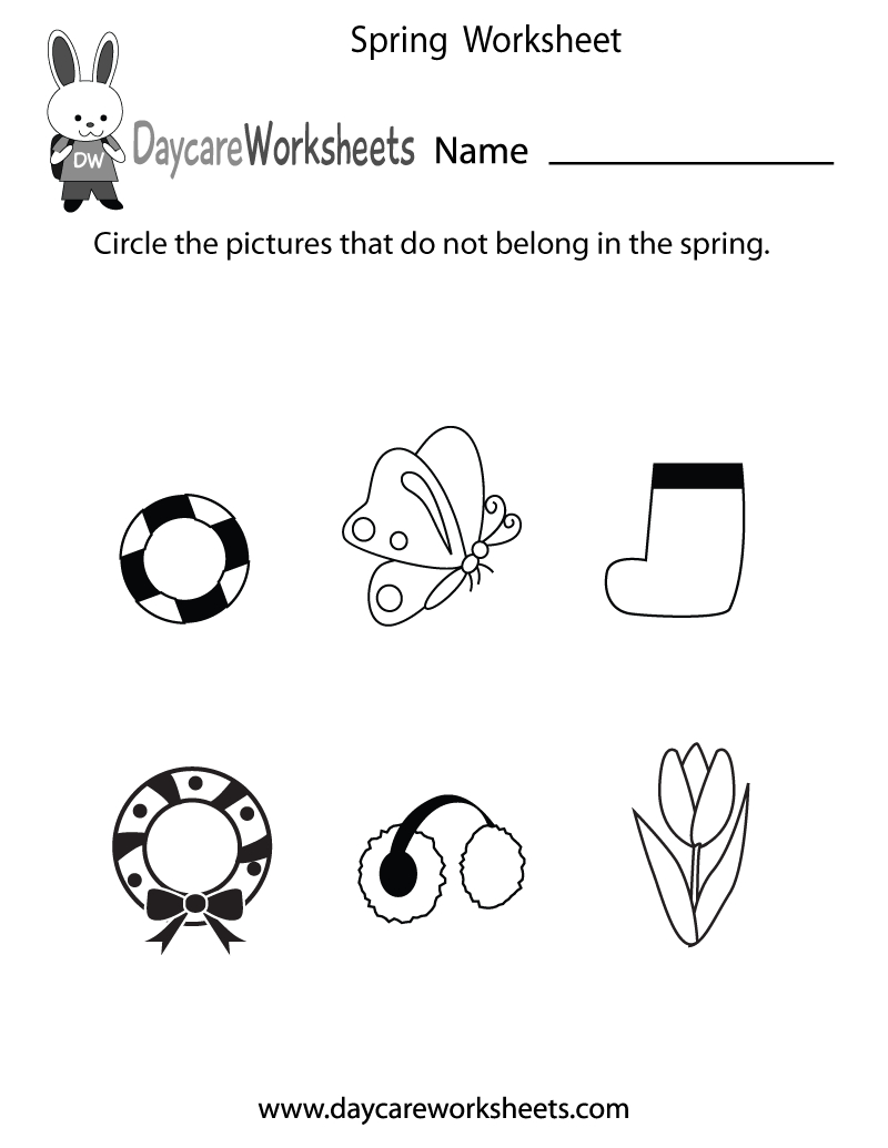 Free Preschool Spring Worksheet - Free Printable Seasons Worksheets For Kindergarten