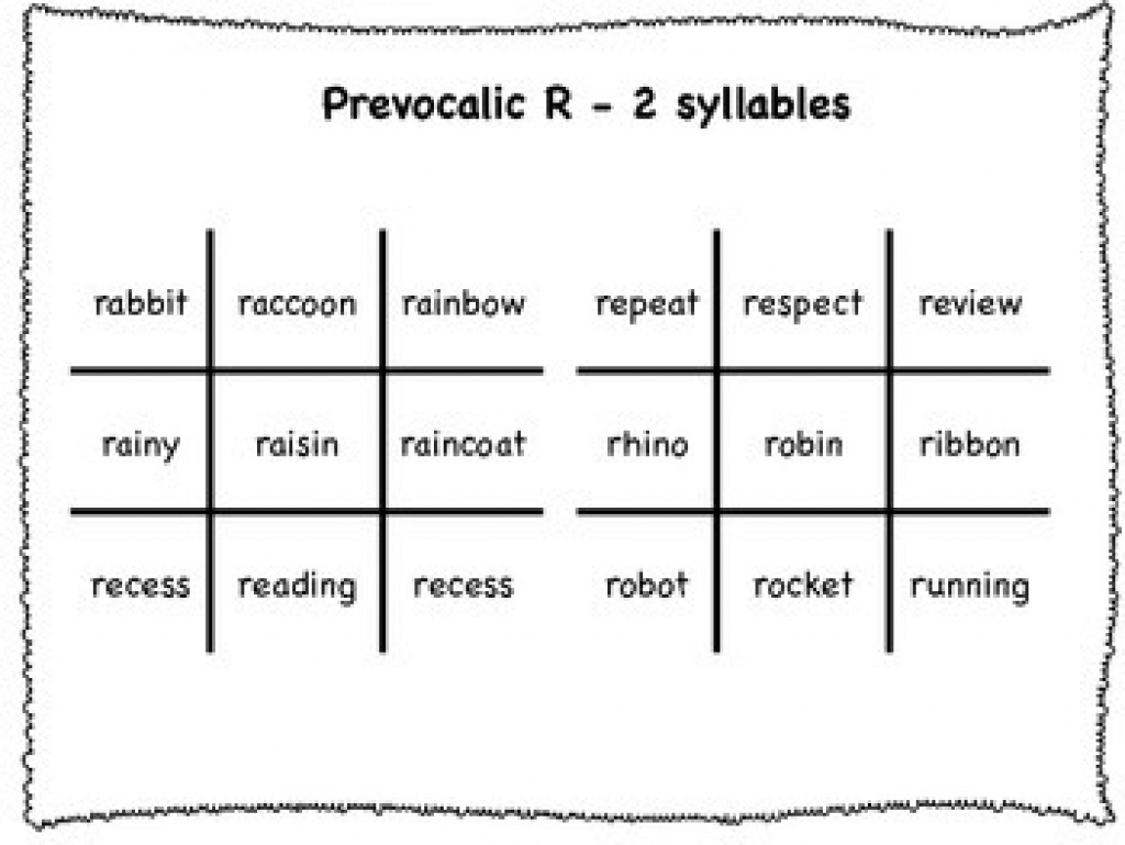 Free Prevocalic &amp;amp; Vocalic R Tic-Tac-Toea Scoop Of Speech | Tpt - Free Printable Vocalic R Worksheets
