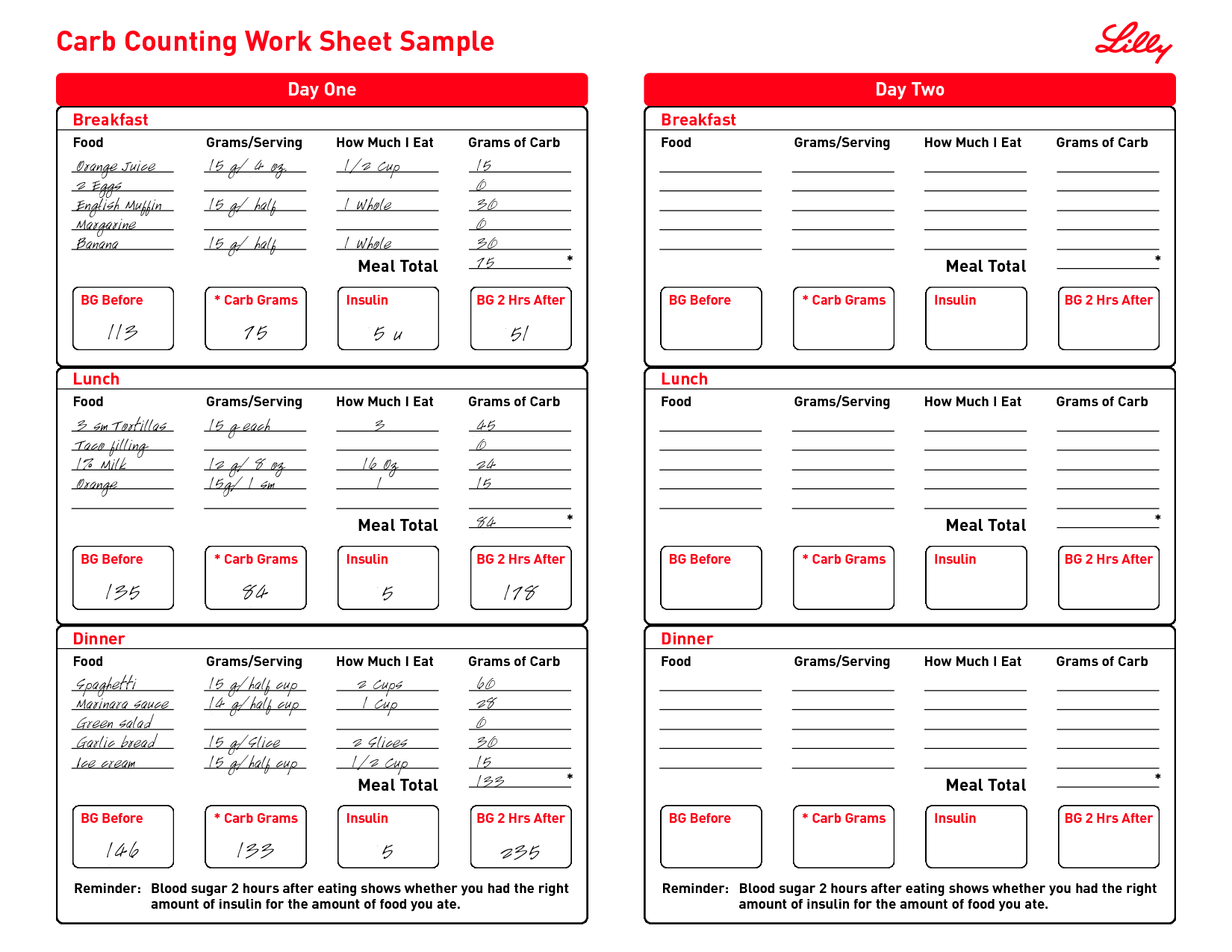 Free Print Carb Counter Chart | Carb Counting Work Sheet Sample - Free Printable Calorie Chart