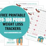 Free Printable 20 100 Pound Weight Loss Trackers   Meal Planning Mommies   Printable Weight Loss Charts Free