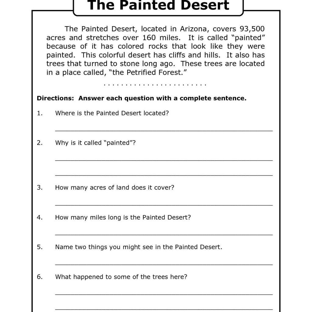 Free Printable 7Th Grade Reading Comprehension Worksheets Grade 3 - Free Printable English Comprehension Worksheets For Grade 4
