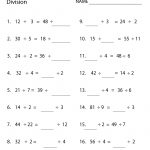 Free Printable Algebra Division Worksheet   Free Printable Division Worksheets