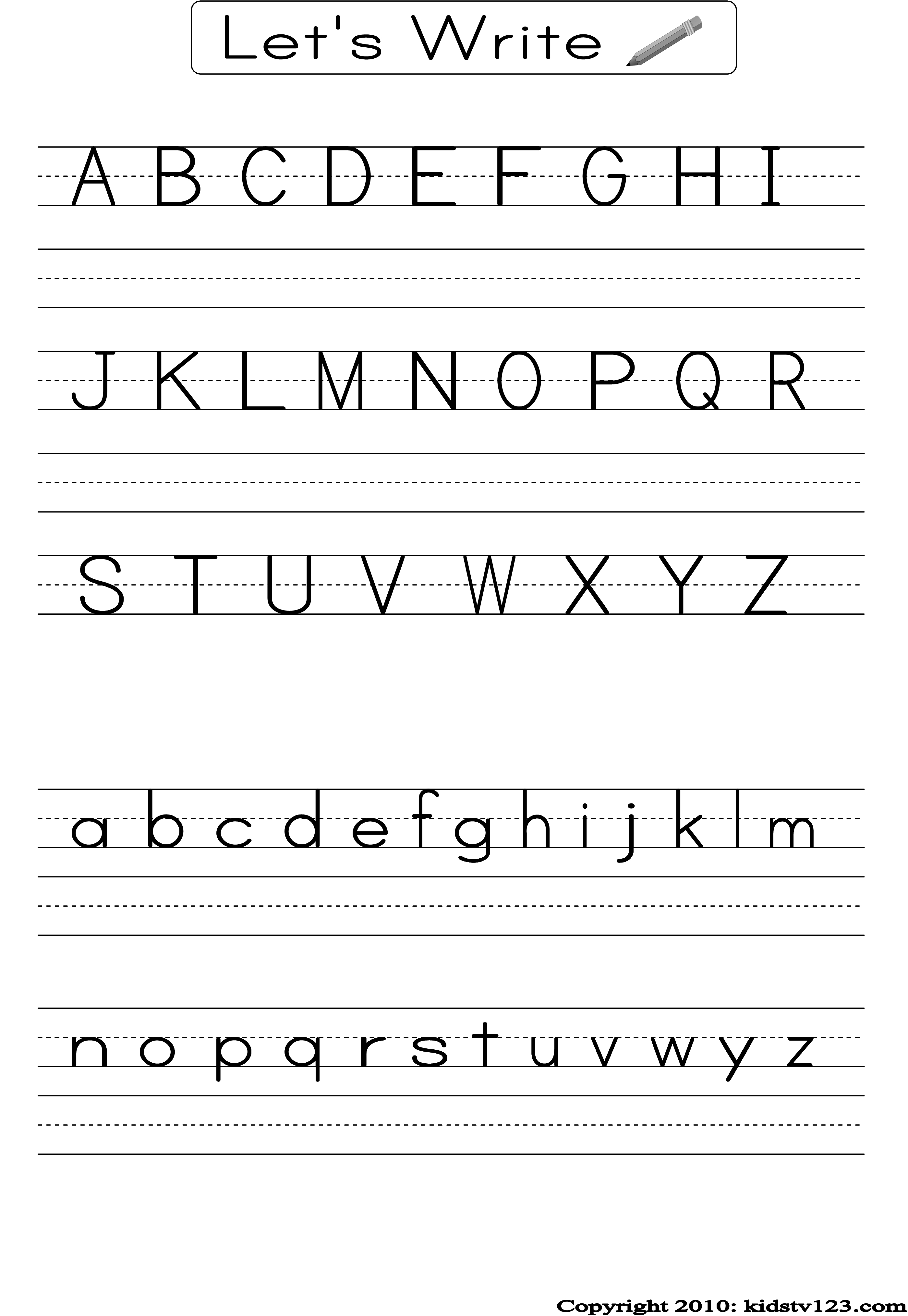 Free Printable Kindergarten Letter Writing Worksheets