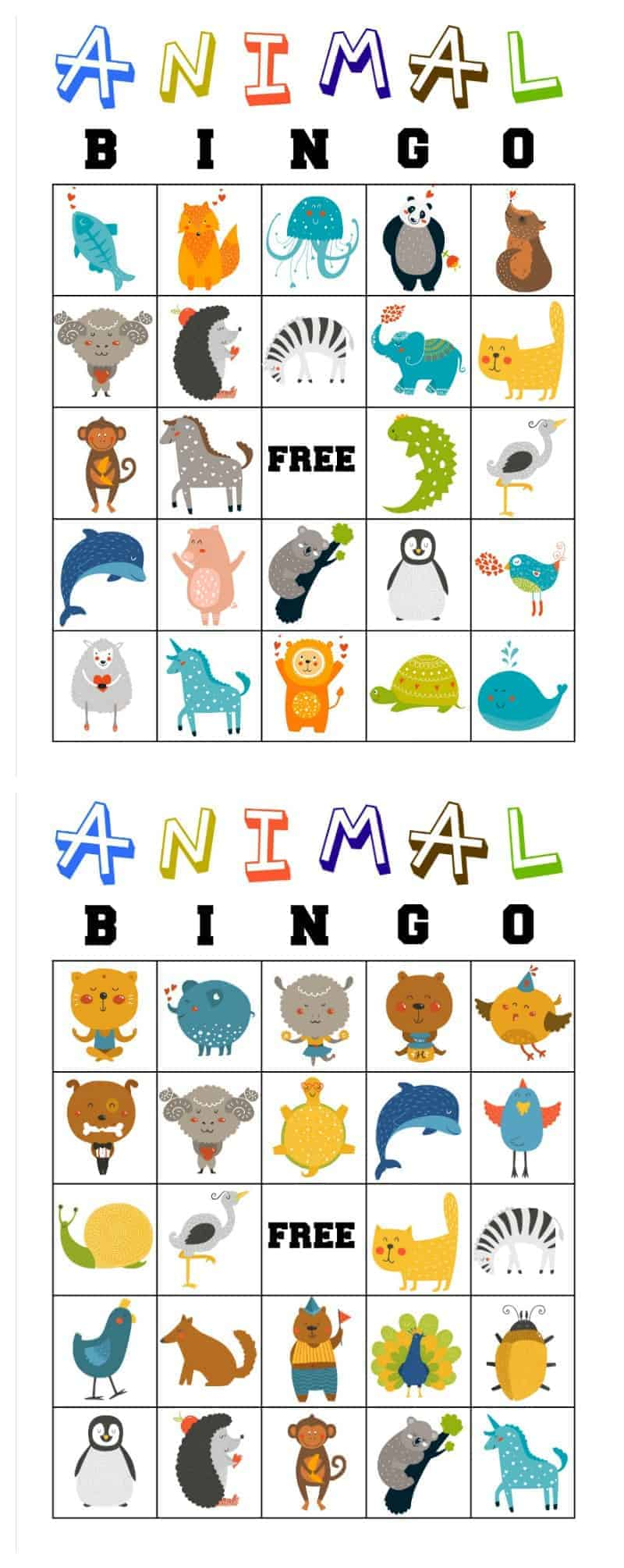 Free Printable Animal Bingo Cards For Toddlers And Preschoolers - Free Printable Bible Bingo For Preschoolers