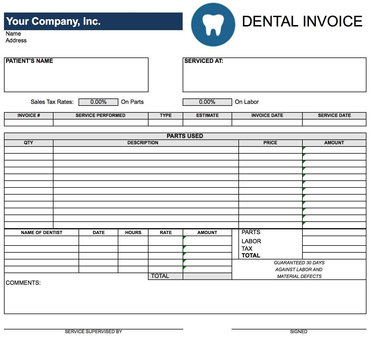 Free Printable Auto Repair Invoice Template And Free Auto Repair - Free Printable Auto Repair Invoice Template