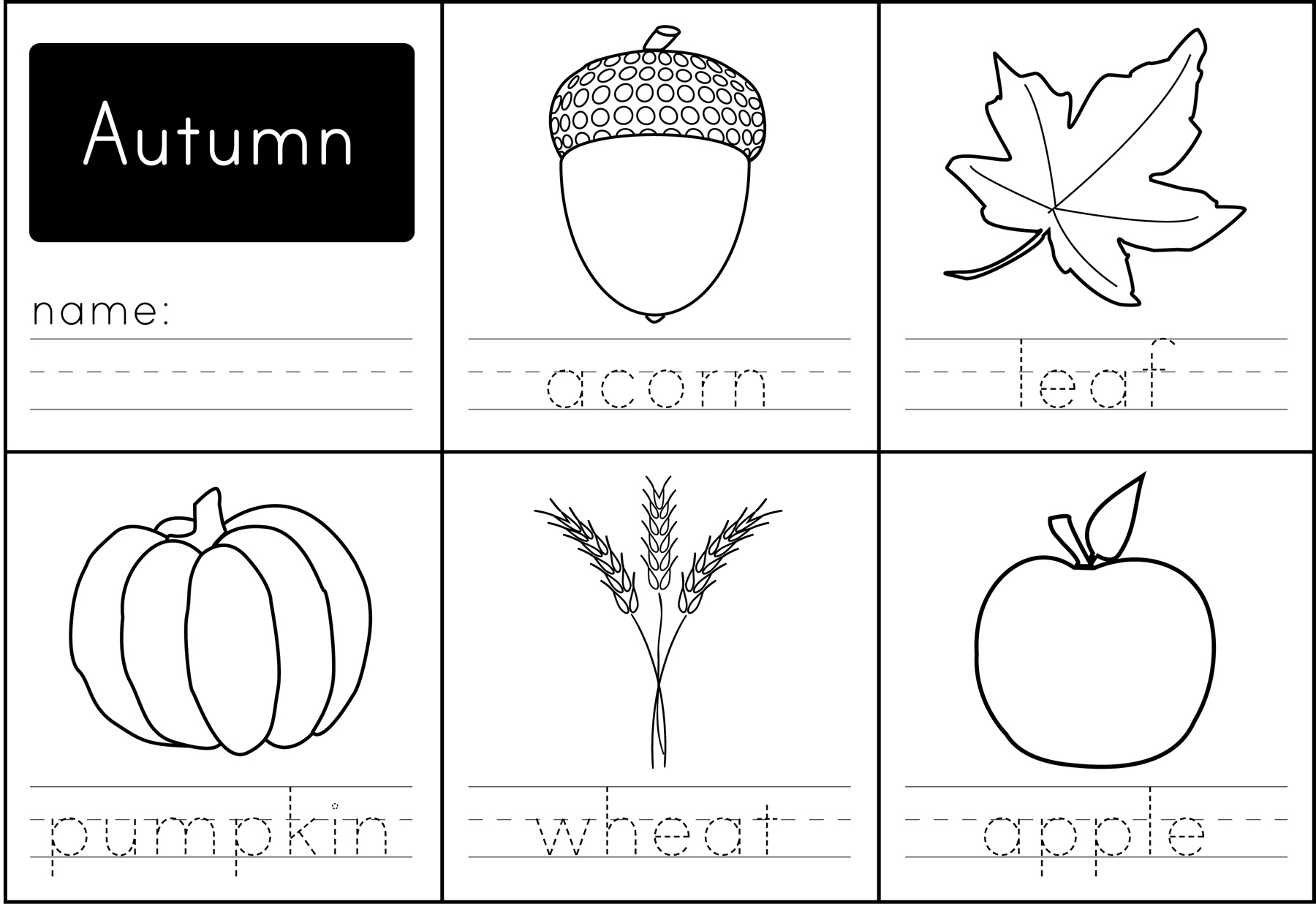 Free Printable: Autumn Words - Paging Supermom - Free Printable Autumn Worksheets