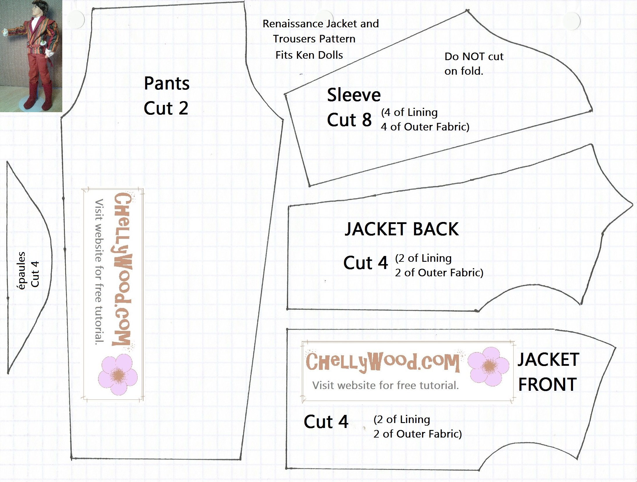 Free Printable Barbie Doll Clothes Patterns – Chellywood - Ken Clothes Patterns Free Printable