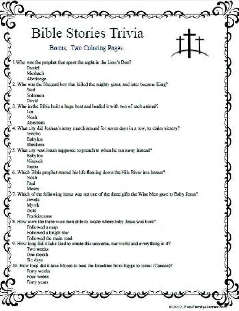 Free Printable Bible Trivia Questions And Answers | Free Printable - Free Printable Bible Trivia Questions And Answers