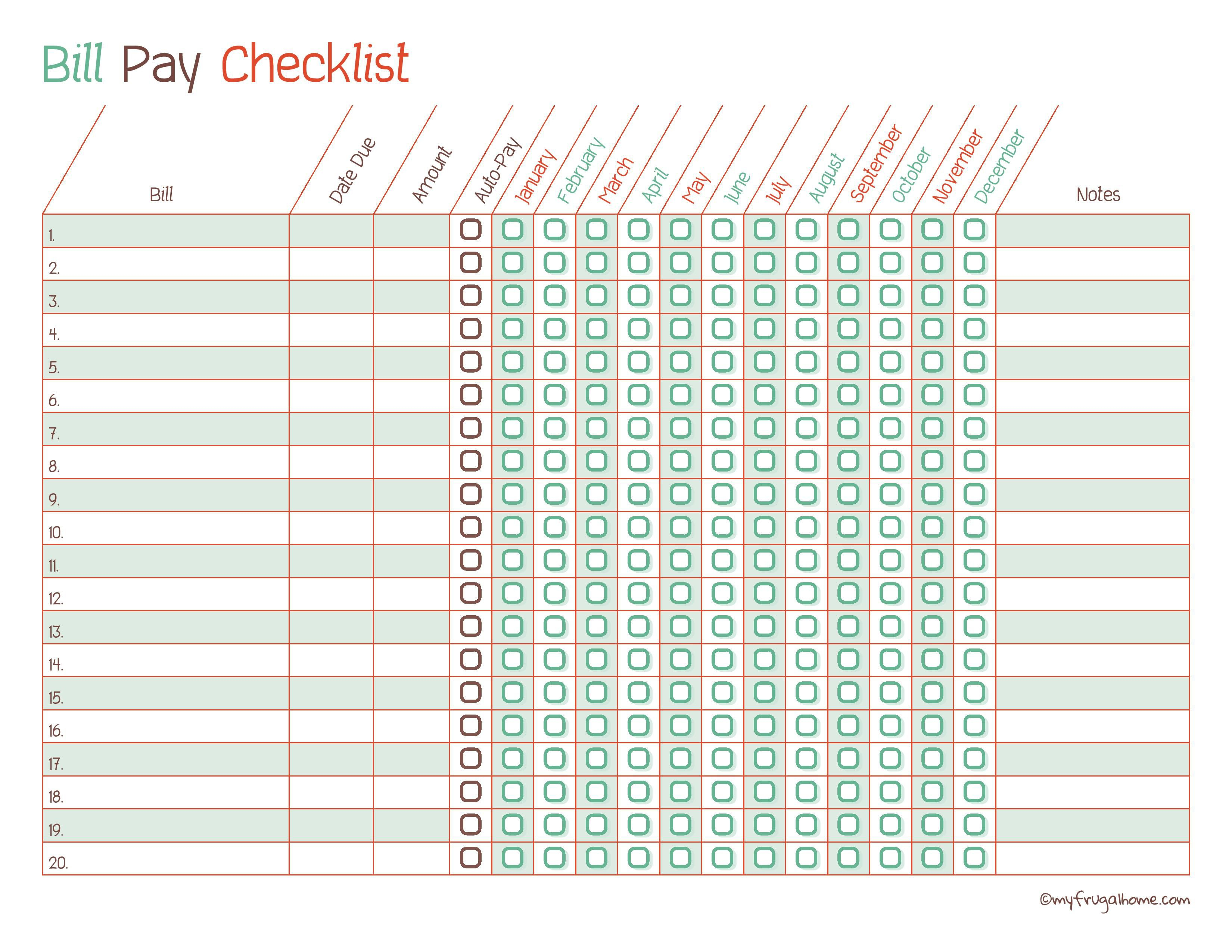 Free Printable Bill Pay Calendar Templates - Free Printable Bill Tracker