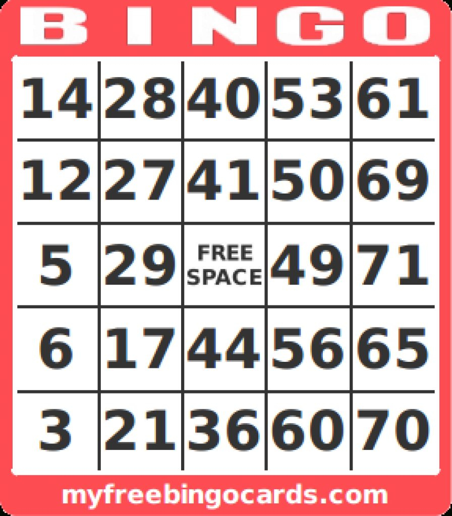 Free Printable Bingo Cards 1 75 | Free Printable - Free Printable Bingo Cards 1 75