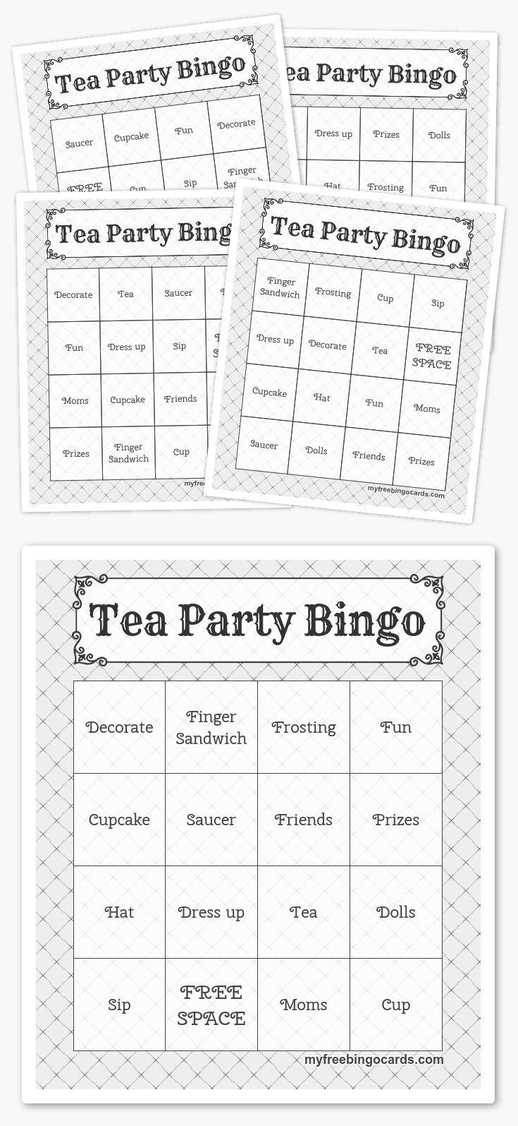 Free Printable Bingo Cards In 2019 | Printables | Pinterest | Harry - Free Printable Tea Party Games
