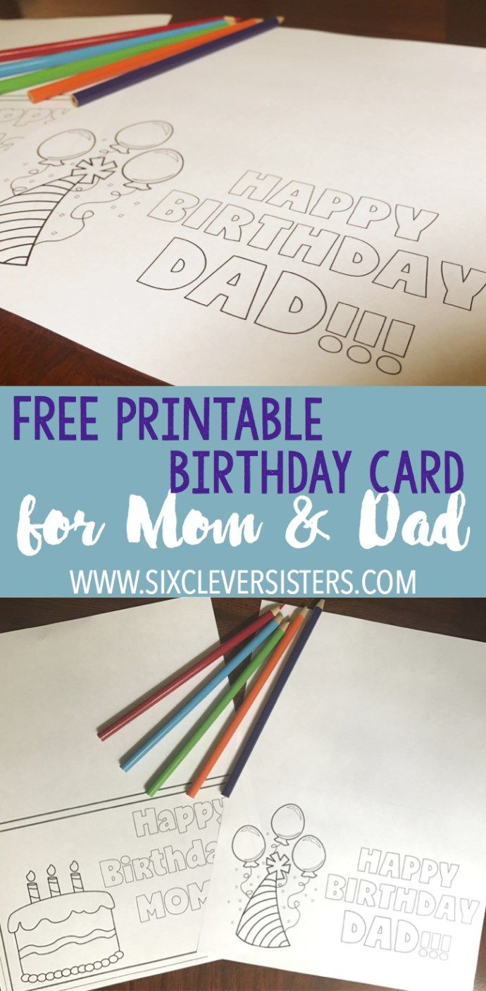Free Printable Birthday Cards To Color | Dad Card | Pinterest | Free - Free Printable Happy Birthday Cards For Dad