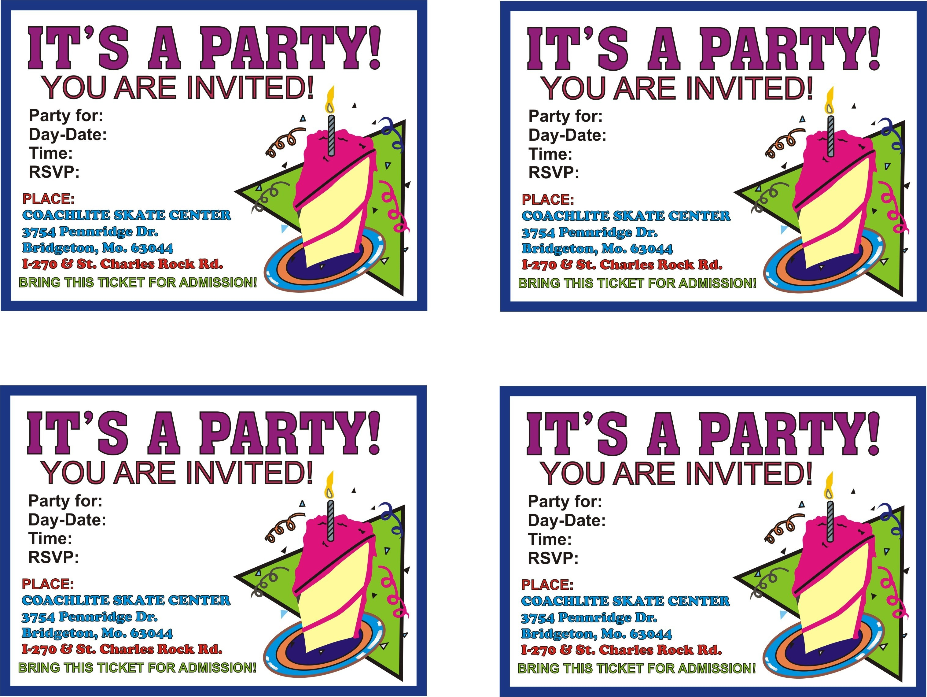 Free Printable Birthday Flyer Templates Party Invitations Nuruf - Free Printable Birthday Party Flyers