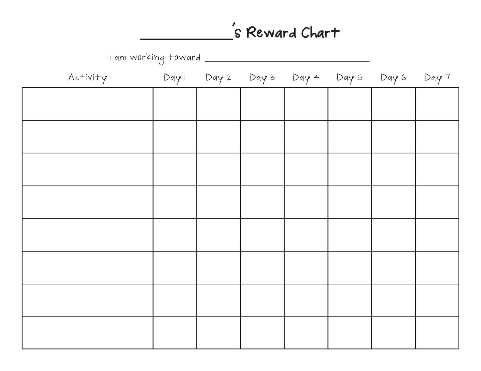 Free Printable Blank Charts | Printable Blank Charts Image Search - Free Printable Reward Charts